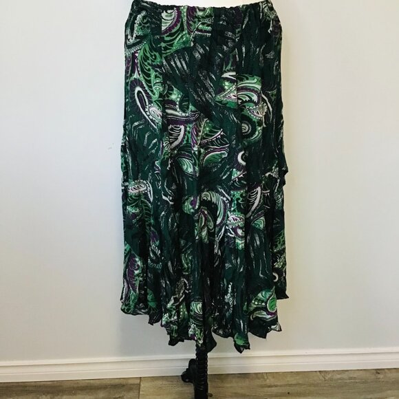 Elly Z Floral Handkerchief Midi Skirt  Size S - Picture 2 of 7